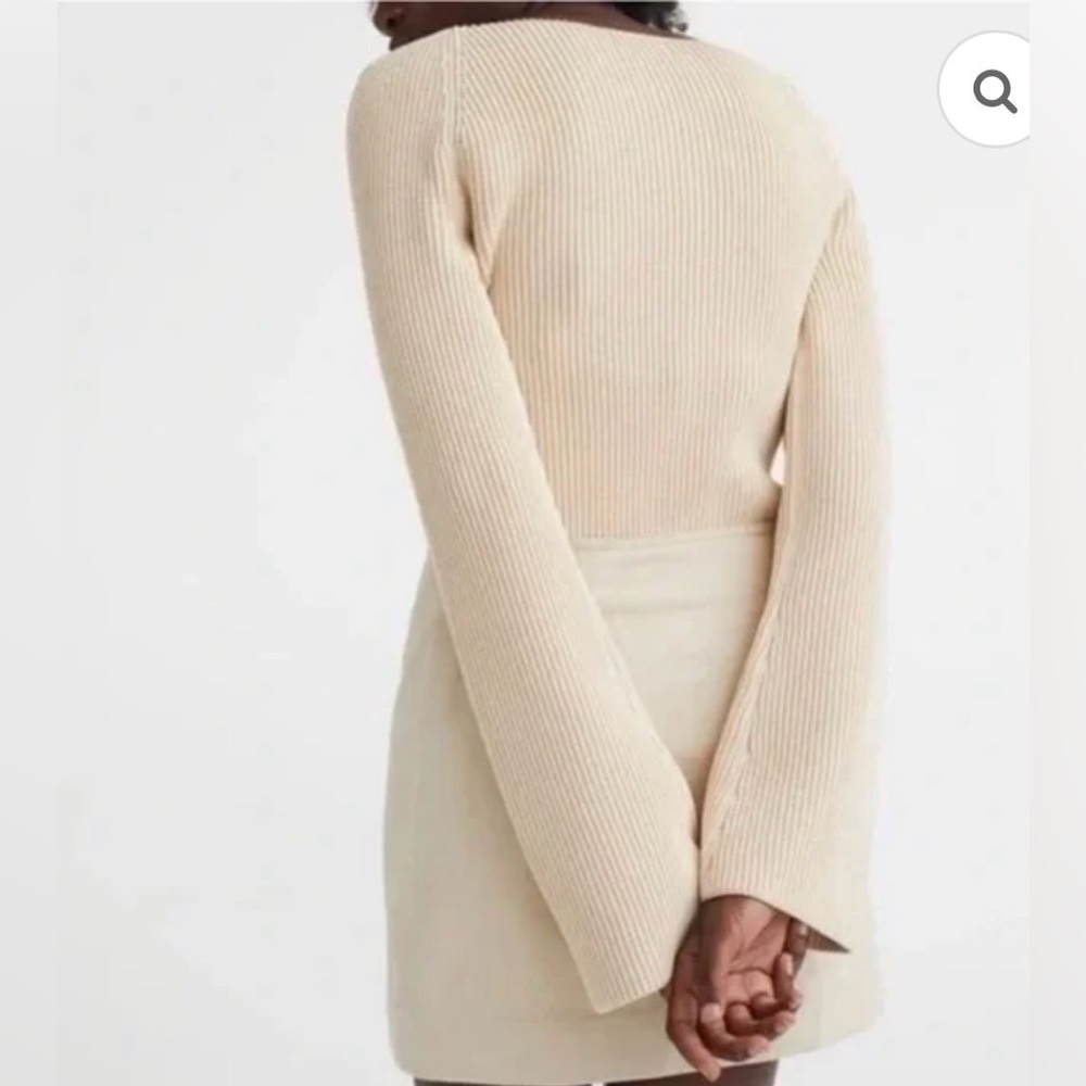 H&M Rib-knit Top, M, Cream - Picture 2 of 15